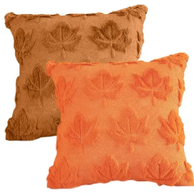 Imagen del producto de Fundas de cojín con diseño de calabaza, 2 unidades, 45 x 45 cm, de suave felpa, para decoración otoñal