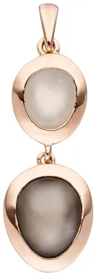 Produktbild von Anhänger mit echten Mondsteinen 585 Gold Rotgold Mondsteinanhänger für Damen