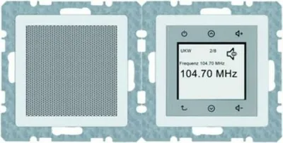 Produktbild von HAGER Berker Q.1/Q.3/Q.7 Q.x Radio Touch podtynkowe DAB+ Bluetooth mit Lautsprecher weiß samt 30806089 HA