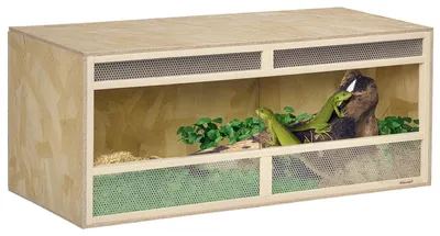 Productafbeelding van Terrarium voor reptielen/amfibie?n, glazen schuifdeuren, ventilatierooster, 120x50x50cm