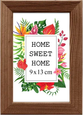 Obrázok produktu pre MG Design rám 9 x 13 cm - farba hnedá, z dreva, s akrylovým sklom - na vertikálne alebo horizontálne zavesenie, bez pozadia, na fotografie