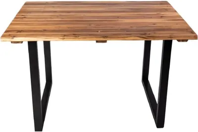 Produktbild von Outdoor-Baumkantentisch 180 x 90 cm Akazie U-Gestell Schwarz AVILA