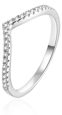 Immagine prodotto di Elegante anello in argento con zirconi AGT-R41W - Circonferenza: 52 mm.