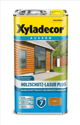 Produktbild von Xyladecor Holzschutz-Lasur Plus, Kiefer, 4L - Maximaler Wetterschutz und einfachste Anwendung