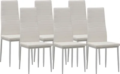 Produktbild von Albatros Esszimmerstühle MILANO 6er Set, Weiss - Polsterstuhl mit Kunstleder-Bezug, Modernes und Stilvolles Design am Esstisch - Küchenstuhl oder Stuhl Esszimmer mit hoher Belastbarkeit