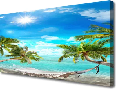 Produktbild von Tulup Leinwand-Bilder 100x50 Wandbild Canvas Kunstdruck Sonne Meer Palmen Landschaft