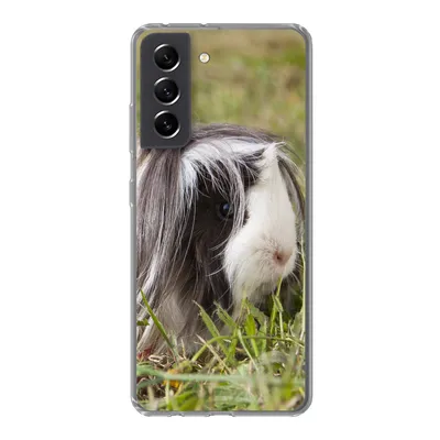 Produktbild von MuchoWow® Handyhülle Schutzhülle Hülle für Samsung Galaxy S21 FE Langhaar-Meerschweinchen Silikon Softcase Handy Hülle - Mobiltelefonhülle