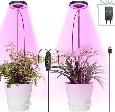 Obrázek produktu pro Idealife rostlinná lampa LED plné spektrum 2*42 LED časovač USB adaptér