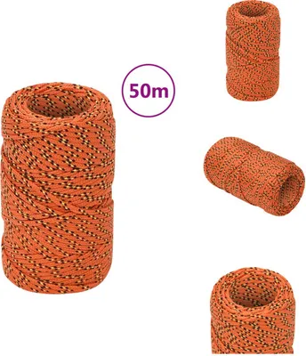 Produktbild von vidaXL Bootsseil Orange 2 mm 50 m Polypropylen -  Seile