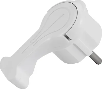 Produktbild von Schutzkontakt-Winkelstecker McPower weiß, extra flach, Handgriff, Zugentlastung