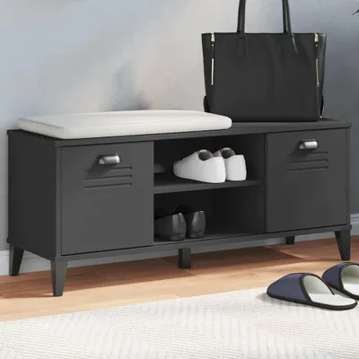 Obrázek produktu pro Lavice na boty VIKEN černá 106x35x45 cm Materiál na bázi dřeva