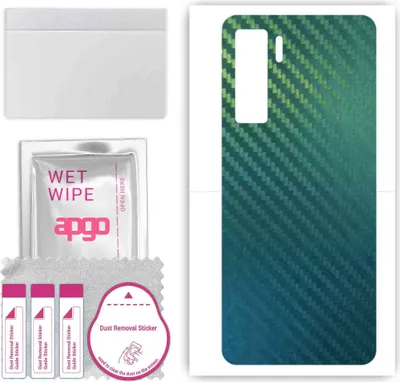 Produktbild von apgo Rückseite Schutzfolie, Skin, kompatibel mit Huawei nova 7 SE, Hinten Displayschutzfolie aus Vinylfolie, kratzfest, einfache Montage - Kohlenstoff-Chamäleon CAKA1