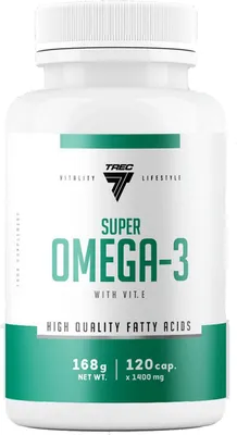 Produktbild von Trec Nutrition Super Omega-3 (120 Caps) Unflavoured - Vitamine, Mineralien & Gesundheit - Fettsäuren