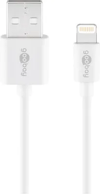 Produktbild von goobay USB 2.0 A/Lightning Kabel 0,5 m weiß, 1 St.