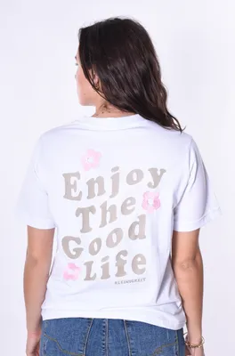 Produktbild von Kleinigkeit Textil GmbH Enjoy the Flowers Shört white L