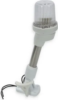 Produktbild von Positionslicht klappbar, 10 Watt, 230 mm, weißes Ankerlicht mit Flaggenstock, Positionsleuchte klappbar