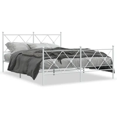 Immagine prodotto di vidaXL Struttura letto con testiera e pediera in metallo bianco 150x200 cm