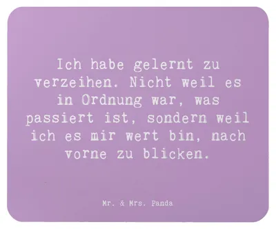 Produktbild von Mr. & Mrs. Panda Mouse Pad Spruch Vergebung und Neubeginn - Lavendeltraum - Geschenk, innerer Frieden, Loslassen, Harmonie, mousematte, Gefühl, Mauspad, computer mousepad