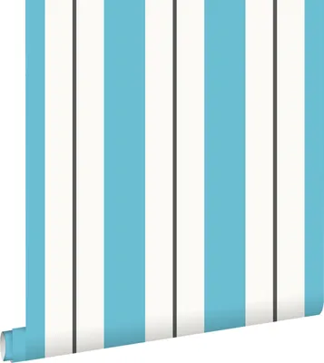Obrázok produktu pre ESTAhome tapeta pruhy tyrkysová a sivá 53 cm x 10,05 m