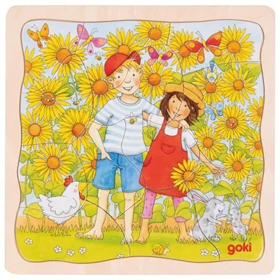 Produktbild von Schichtenpuzzle Sonnenblumenfeld