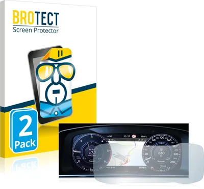 Produktbild von 2x Für Volkswagen Golf 7 Facelift (2016-2019) Active Info Display 12.3" Schutzfolie BROTECT Displayschutz Display Schutz Folie Klar Transparent