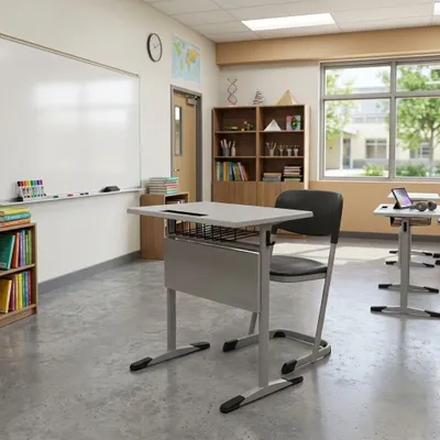 Obrázek produktu pro Kompletní sada školního nábytku: studentský stůl se židlí, robustní, moderní design
