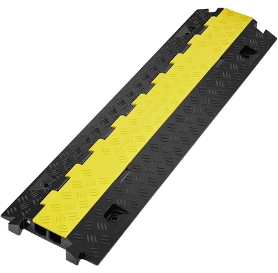 Produktbild von VEVOR Kabelschutz 101x24,5x5cm 3er Pack mit 2 4989,5 kg Achslast Kapazität Schutzdrahtrampe Auffahrt Gummi Verkehrsberuhigungshügel, 1-c, 91,8x25x4,3 cm