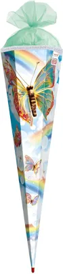 Produktbild von Roth Motiv-Schultüte, Rainbow Butterfly, 85 cm, Sound, Glitzerborte