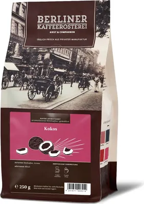 Produktbild von Berliner Kaffeerösterei - aromatisierter Kaffee Kokos (250g / Kaffeemaschine)