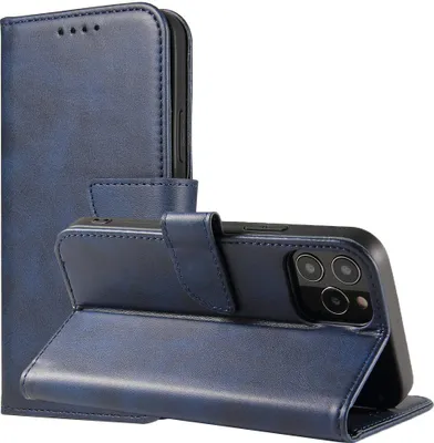 Zdjęcie produktu dla Magnet Case Elegancki Futerał Etui Pokrowiec Z Klapką I Funkcją Podstawki Poco M4 Pro 5G Niebieski