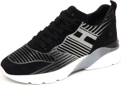 Produktbild von F7090 sneaker donna schwarz/silber HOGAN ACTIVE ONE H385 glitter shoe woman