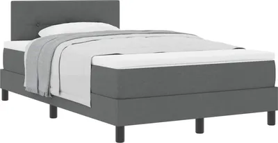 Produktbild von vidaXL Boxspringbett mit Kopfteil Dunkelgrau 120 x 190 cm Stoff