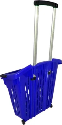 Produktbild von Einkaufstrolley Einkaufskorb m. Rollen 38L BLAU