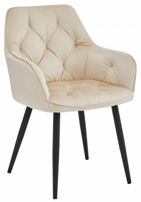 Immagine prodotto di Sedia Jork in velluto beige con gambe nere