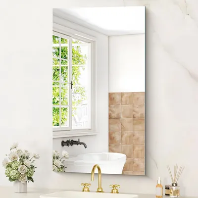 Immagine prodotto di Specchio da parete senza cornice, 90 x 50 cm, alta definizione, vetro di sicurezza, design moderno