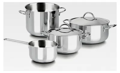 Produktbild von Topfset, 9-teilig Silber/schwarz