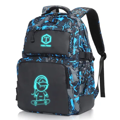 Produktbild von Schulrucksack Rucksack Jungen Schulrucksack Mädchen Teenager Jugendliche Daypacks, Kinder Reflektierender Schultasche Outdoor Camping Groß
