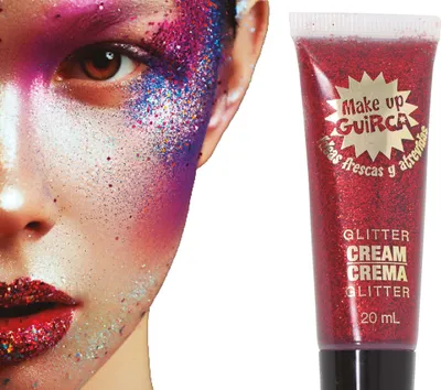 Produktbild von ROTE Glitzer-Gesichtsfarbe Halloween Make-up