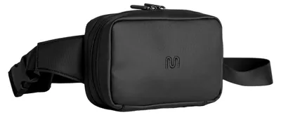 Produktbild von Bauchtasche schwarz wasserabweisend für Damen & Herren - Uni Hip-Bag Gürteltasche mit verstellbarem Tragegurt 90-130cm - Funktionale Hüfttasche mit Quick-Access-Fach (Schwarz)
