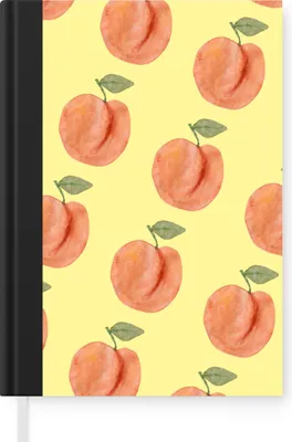Produktbild von MuchoWow® Notizbuch Tagebuch Haushaltsbuch Notebook A5 Pfirsiche - Aquarell - Schablonen - Notizblock - Notizheft - Notebook - Schreibblock - Papier