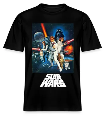 Produktbild von Star Wars Retro Motiv Relaxed Fit Uni T-Shirt, XL, Schwarz