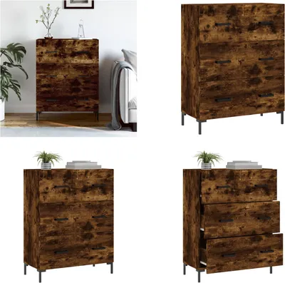 Produktbild von vidaXL Sideboard Räuchereiche 69,5x34x90 cm Holzwerkstoff - Sideboard - Sideboards - Schrank - Anrichte