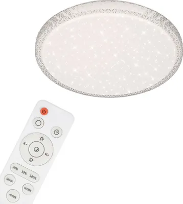 Produktbild von LED Deckenleuchte CCT Sternendekor Kristalloptik dimmbar 24W Ø39,3cm Briloner