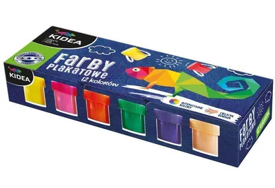 Immagine prodotto di Vernici per poster scolastici 12 colori 20 ml Kidea