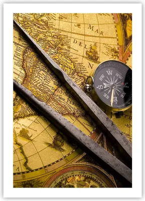 Produktbild von Poster - Poster ohne Rahmen - Kompass Abenteuer Reisen - 50x70 cm - Wand Bild - Wanddeko - Wandbilder - Kunstposter - Wandposter - Bilder - Kunstdruck - Wanddekoration - Wandbild - P2XPA50x70-0146