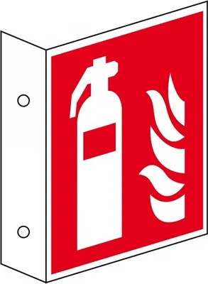 Produktbild von Dreifke® Schild I Brandschutz-Fahnenschild Feuerlöscher, Kunststoff, 200x200m...
