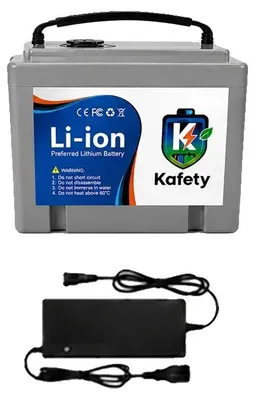 Image de Batterie lithium-ion, capacité 20000 mAh, tension 48 V, chargeur 48 V (gris)