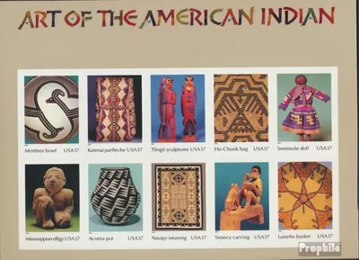 Produktbild von Briefmarken USA 2004 Mi 3853-3862 Folienblatt (kompl.Ausg.) postfrisch Indianerkunst