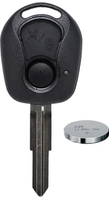 Produktbild von Auto Schlüssel Funk Fernbedienung 1x Gehäuse + 1x fest eingegossener Rohling + 1x CR2032 Batterie kompatibel mit SsangYong