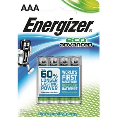 Produktbild von Energizer EcoAdvanced, Einwegbatterie, AAA, Alkali, 1,5 V, 4 Stück(e), 12 Jahr(e)